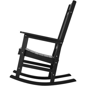 Sedia a dondolo da esterno in HIPS con schienale alto e braccioli lisci, supporta 180 kg, pieghevole per uso in parchi - Product Image 1