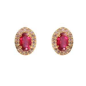 Pendientes de rubí de Mozambique, plata de ley 925, chapados en oro de 14 quilates, con gemas rojas, joyería fina para mujer - Product Image 5