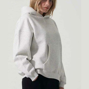 Sudaderas con Capucha de Punto para Mujer, de Algodón y Felpa, Color Sólido, Talla Grande, Estilo Casual de Invierno, Venta al Por Mayor - Product Image 3