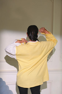 Camisa amarilla de mujer con botones y patchwork, bordada, estilo occidental, holgada, talla XL, blusa de popelina de manga larga para primavera/verano - Product Image 3