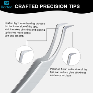 Good Supplier Durable Ergonomic Slotted Handle Eyelash Tweezers, Professional Stainless Steel Precision Tool for Lash Isolation - Product Image 2