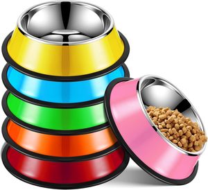 Direct usine qualité supérieure en acier inoxydable Portable chien chat bol pour animaux de compagnie conception antidérapante eau nourriture voyage utilisation intérieur - Product Image 5