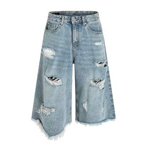Shorts en jean pour hommes OEM, shorts en jean noir à longueur genou, design à cinq poches, livraison rapide, vente en gros - Product Image 6