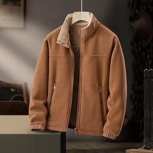 2026 Men's Winter Casual Long <b>Fleece</b> Jacket Hoodies Cargo Pocket Waterproof Breathable Reflective 100% Polyester <b>Zipper</b> Closure - Product Image 1