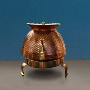 Distributeur d'eau en cuivre de qualité supérieure, style vintage, grande capacité avec couvercle, pour usage domestique - Product Image 2