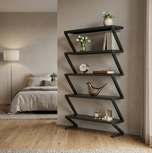 Geometric Iron Display Shelf Modern Zigzag Stainless Steel <b>Shoe</b> Rack <b>Space</b> <b>Saving</b> Artistic Living Room & Dining <b>Storage</b> S Shaped - Product Image 1