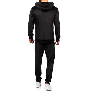 Chándal de invierno liso con patrón sólido para hombre, al por mayor, de algodón, ajustado, ropa deportiva, logotipo personalizado, forro polar. - Product Image 5