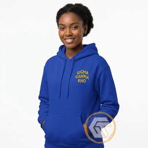 GREEK TREASURES Sweat à capuche personnalisé en molleton de coton écologique brodé uni pour femme, décontracté, de haute qualité, pour sororité - Product Image 3