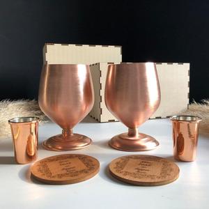 Verre à vin rétro en cuivre pur écologique, gobelet, tasse, verre à bière, verre à cocktail, bar, maison, hôtel, restaurant - Product Image 3
