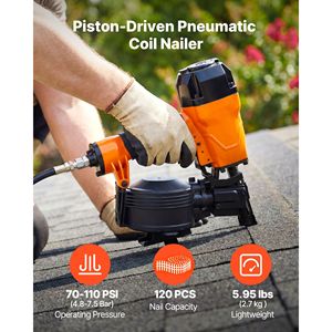 Clavadora Neumática para Techos CN45C, 3/4'' y 1 3/4'', 15 Grados, Dos Modos de Disparo, Ajuste de Profundidad sin Herramientas, 70-11'' - Product Image 2