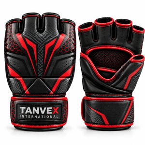 ถุงมือ MMA TANVEX INTERNATIONAL หนังแท้ ครึ่งนิ้ว แบบสวม ระบายอากาศได้ดี สำหรับทุกเพศ บรรจุภัณฑ์แบบกำหนดเอง สำหรับศิลปะการต่อสู้ มวย - Product Image 3