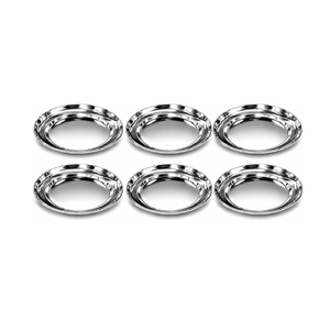 Juego de 6 Platos Base Redondos de Acero Inoxidable Pulido Plateado para Vajilla - Product Image 1