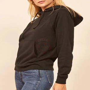 เสื้อสเวตเชิ้ตผู้หญิงสีพื้น ทรงหลวม ผ้าฝ้ายฟลีซ 100% สำหรับฤดูใบไม้ร่วงและฤดูหนาว เสื้อผ้าสไตล์ไลฟ์สไตล์ - Product Image 5