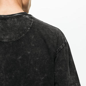 Camisetas de cuello redondo para hombre, estilo streetwear, de alta calidad, con lavado ácido, al por mayor, a precio económico. Camiseta con lavado ácido para hombre. - Product Image 4