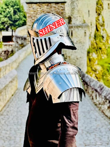 Armure médiévale Dark Souls inspiré casque Alva Knight finition argentée Cosplay Bascinet casque reconstitution guerrier seulement casque - Product Image 2