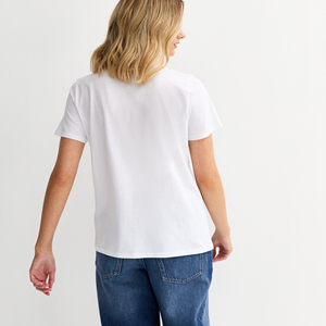 High Quality Women's White <b>Animal</b> Heart Print T-Shirt Cotton Blend Fabric Casual Outfit Short Sleeves Comfortable Women's Shirts - Product Image 4