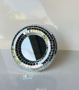 Miroir en verre craquelé fait main Art Déco de 6 pouces, très demandé, avec un design mosaïque durable pour la décoration de la maison et du bureau - Product Image 1