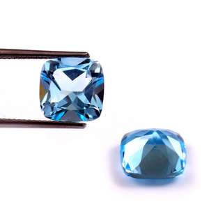6X6MM Natural Sky Blue Topaz <b>Cushion</b> Cut Faceted Calibrated Loose Gemstone Jewelry Making Wholesale Lot - Product Image 1