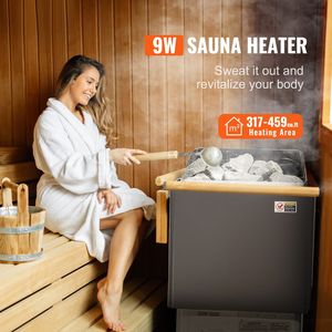 Stufa Elettrica per Sauna 9KW 220V con Controllo Digitale Esterno, Timer Regolabile 3h, Comfort per Bagno Turco e Spa - Product Image 1