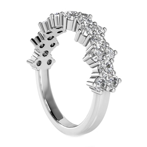 Diamant de laboratoire certifié IGI, 1,50 carat, clarté VS1, couleur F, taille brillant rond, demi-alliances en or blanc 14 carats - Product Image 2
