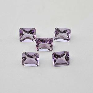 10x12mm naturel rose améthyste à facettes octogone princesse coupe pierres précieuses en vrac en gros Rose De France améthyste pierre pour pendentif - Product Image 1