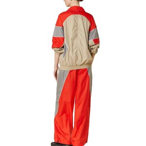 Unisex Color Blocking Tracksuit Set Full Sleeve Loose Fit Sporty Windbreaker Jogger <b>Pants</b> Breathable Polyester Spring Wear - Product Image 1