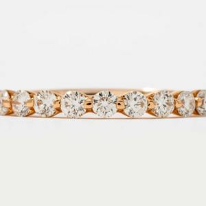 แหวนหมั้นทองคำขาวประดับเพชรทรงกลม 0.63 กะรัต เพชรเลี้ยงในห้องปฏิบัติการ ดีไซน์ครึ่งวงนิรันดร์ ทองคำโรสโกลด์ 14K หรูหราสำหรับผู้หญิง - Product Image 3