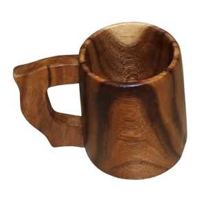 Jarra de Madera Pulida para Café, Hecha a Mano, Ligera, a Prueba de Fugas, Estilo Americano, para Cerveza o Té, Jarra Tradicional de Madera Sólida - Product Image 2