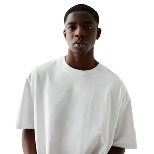 T-shirt personnalisé pour homme 100 % coton, coupe oversize, vente en gros, streetwear uni, logo personnalisé, grandes tailles, épaules tombantes, coupe ample - Product Image 4