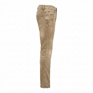 Pantalones Vaqueros de Mezclilla de Algodón para Hombre, Corte Slim Fit, Pierna Recta, Tallas Grandes, Cintura Media, Color Sólido, Cierre de Botones - Product Image 3