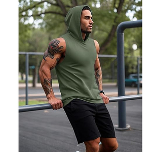 Camiseta Deportiva Personalizada de Algodón para Hombre, Sin Mangas, Corte Holgado, para Gimnasio y Fitness - Product Image 4