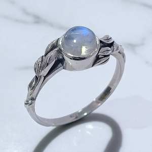 Anillos de Plata con Piedras Preciosas Naturales, Diseño de Hoja Impresionante, Plata de Ley 925, Anillos Boho, Precio al por Mayor, Joyería de Plata - Product Image 2