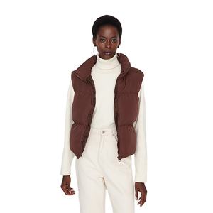 Chaquetas sin mangas para mujer, al por mayor, de alta calidad, gruesas, con cuello y cremallera completa, diseño con logotipo personalizado, lisas y cómodas - Product Image 1