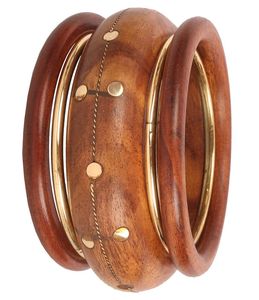 Pulsera de Madera con Pentagrama Retro, Hecha a Mano, Resistente al Agua, de Alta Calidad, Diseño Exagerado con Remaches Anchos, Estilo Gótico Punk, Unisex - Product Image 1