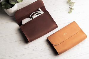 Polished Finish Leather <b>Cable</b> Organizer Sleek Desktop Cord Tidy Earphone Wire Management Wrap Charger Supplier LCO-0063 - Product Image 3