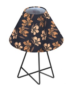 Lámpara de Mesa Metálica Botanical Bloom con Pantalla de Tela con Estampado Floral, Base Abierta Resistente, Iluminación Decorativa para Sala de Estar - Product Image 4