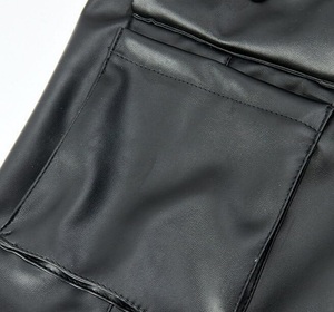 Outdoor Leather Cargo <b>Shorts</b> Men Wholesale Custom Logo <b>Zipper</b> Heavy Duty Leather <b>Shorts</b> High Quality Men Leather Cargo <b>Shorts</b> - Product Image 4