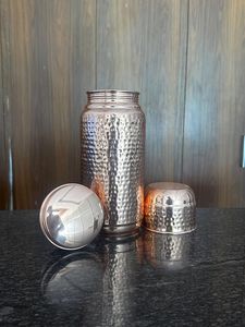 Handcrafted Pure <b>Copper</b> Jumbo Water Bottle Lid <b>Cup</b> Anti-corrosion Coating Portable Classic Design Gift Box Packaging Drinkware - Product Image 6