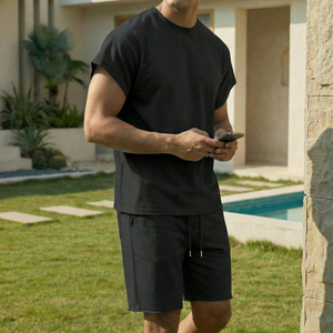 <b>Top</b> Quality Lightweight Summer Polyester Men t Shirts Streetwear Casual Gym Wear Tracksuit Custom Plain t Shirt <b>and</b> <b>Short</b> <b>Sets</b> - Product Image 4
