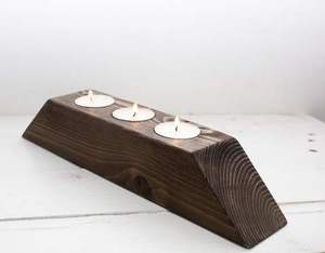 Support à bougies en bois avec design à plusieurs niveaux, résistant à la chaleur, décoration d'intérieur - Product Image 2
