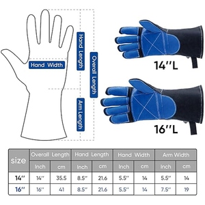 Gants de soudage en cuir de vachette renforcé, résistants à l'abrasion, pour la protection des mains en milieu industriel et pour le barbecue - Product Image 4