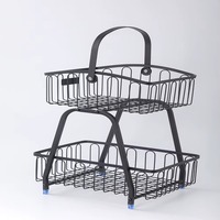 Corbeille à fruits moderne en fil métallique tendance avec poignée, finition dorée, bol de rangement pour la décoration de cuisine
