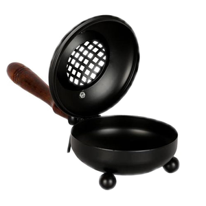 Brûleur d'encens en fer fait main avec poignée en bois, qualité supérieure, respectueux de l'environnement, accessoire décoratif spirituel pour temple - Product Image 4