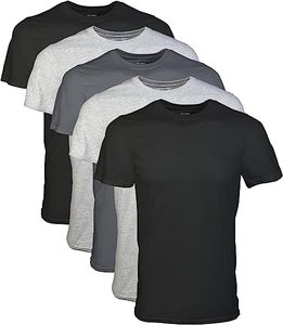 Camiseta Deportiva Informal, Transpirable, Básica, de Manga Regular, Diseño Sólido, de Alta Calidad, Cuello en V, Material de Algodón para Hombre - Product Image 1