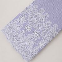 Tissu en Chiffon Brodé de Haute Qualité, Doux, Poids Moyen, Coton, Broderie Florale, Respirant, Écologique, pour Sacs à Main Femme