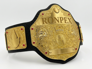 เข็มขัดแชมป์ระดับพรีเมียมคุณภาพสูง Ronpex International ผลิตตามสั่ง ทำจากทองเหลืองและหนังอย่างดี สำหรับมวย เทควันโด มวยปล้ำ - Product Image 5