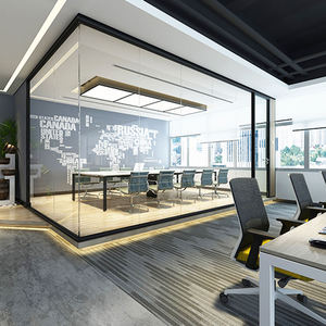 Framed Glass Partition Double Glazing Acoustic Performance Aluminum Frame Tempered Glass Office <b>Room</b> <b>Divider</b> Energy Efficient - Product Image 2