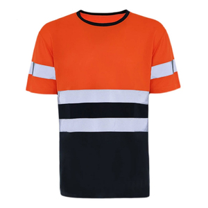 เสื้อยืดนิรภัยคุณภาพดีที่สุดสำหรับผู้ชาย ปรับแต่งโลโก้ได้ กันน้ำ สีพื้น MOQ ต่ำ เสื้อผ้าสะท้อนแสงสูง - Product Image 1