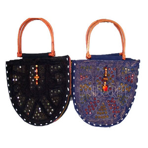 U Shape <b>Mirror</b> Work Ladies Designer Handbag Traditional Ethnic Embroidered Shoulder Bag Handmade Fashion Purse Stylish Party - Product Image 3