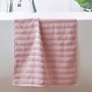 <b>Pink</b> Cotton <b>Towel</b> Set Solid Color Woven Rectangular Skin-Friendly Home Use Style - Product Image 2